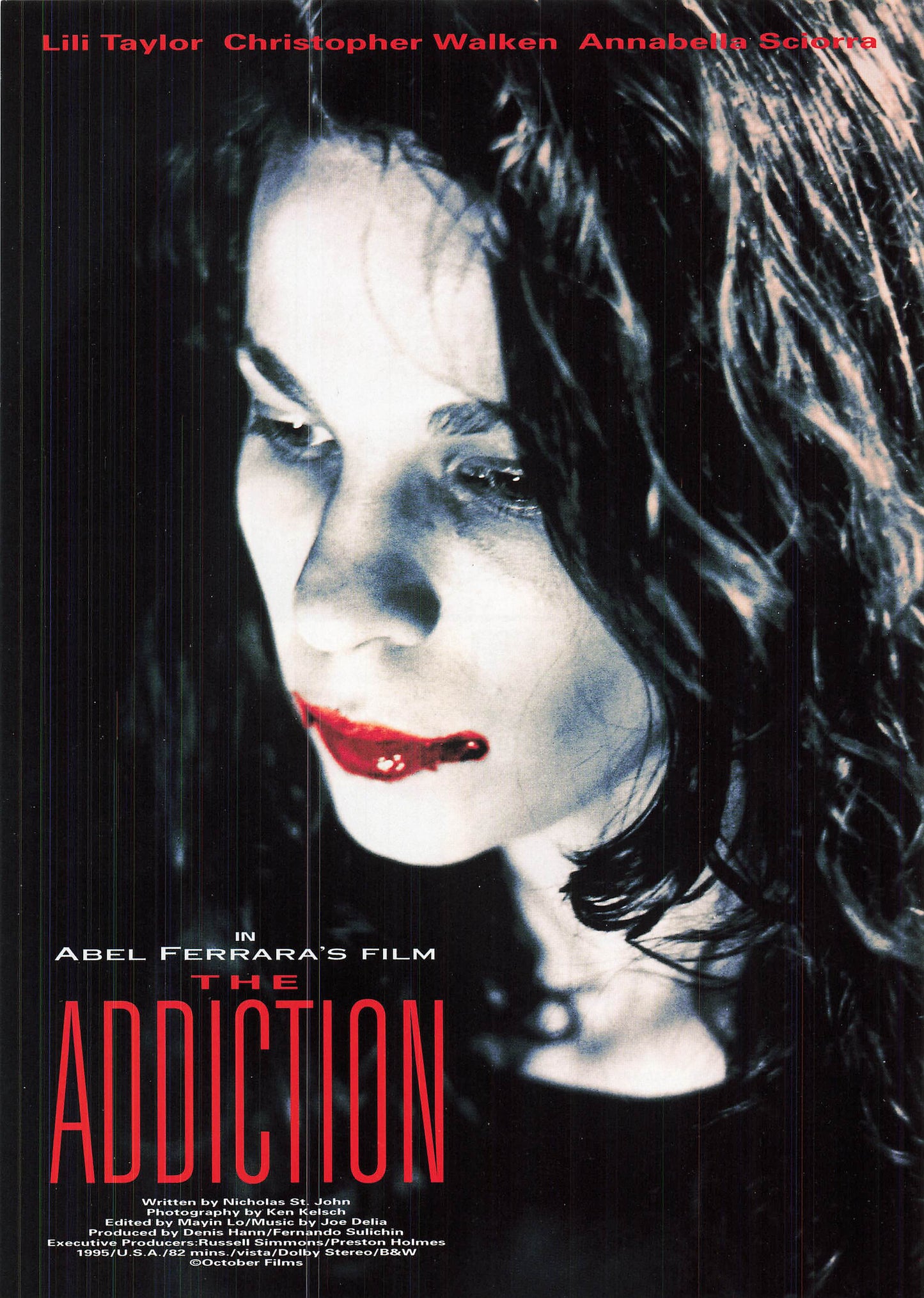 The Addiction 1995 Movie Japanese Flyer Chirashi B5 mini poster Lili Taylor Christopher Walken