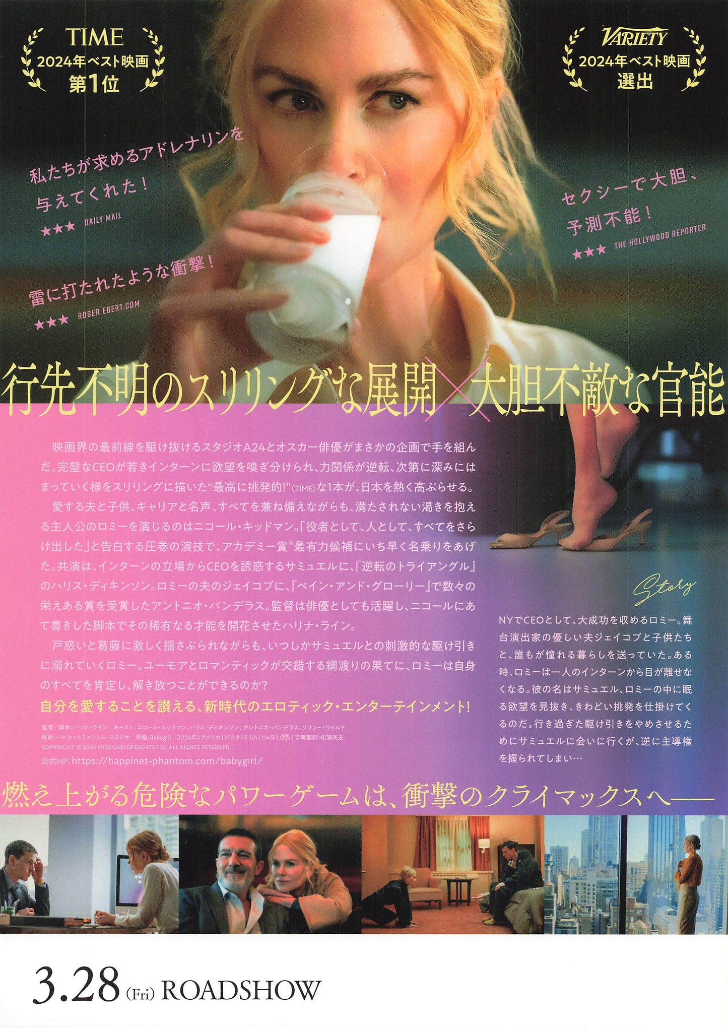 chirashi BABYGIRL 2024 Nicole Kidman movie Flyers B5 size Japanese Fine