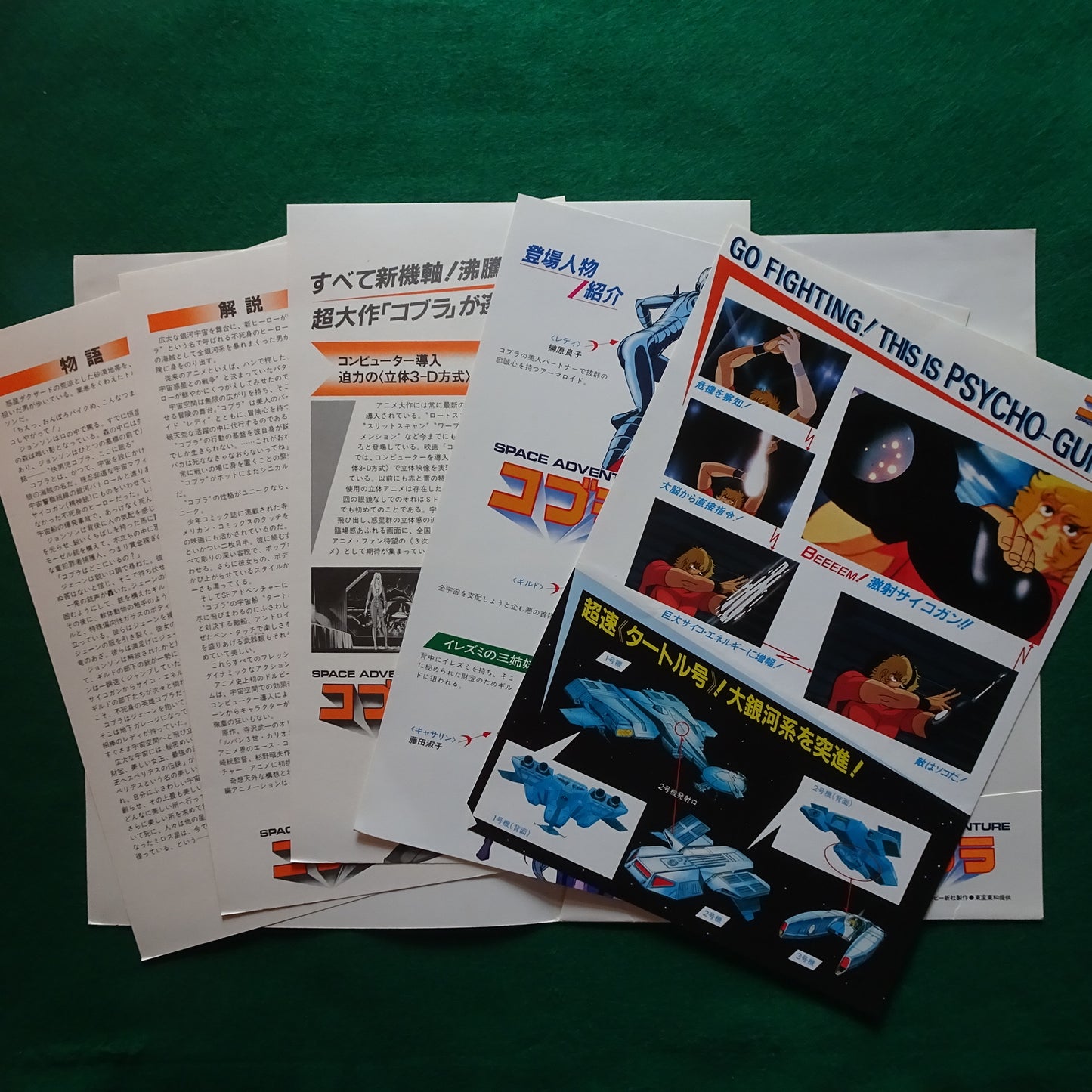 Space Adventure Cobra 1982 anime Movie Japanese press sheet A4 in sleeve