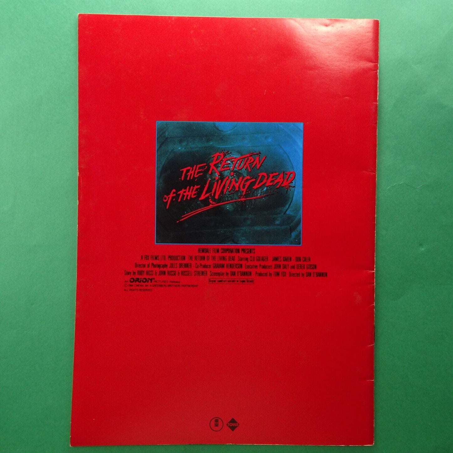 The Return of the Living Dead 1985 Movie Program Japanese Clu Gulager James A4 size VG