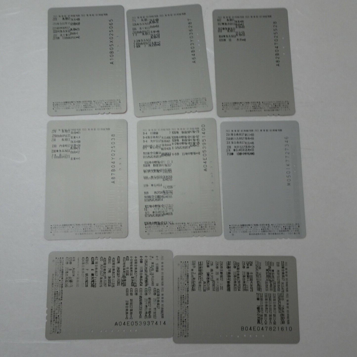 Disney Passnet Train prepaid ticket cards balance 0 set of 8 limited Keio Tobu