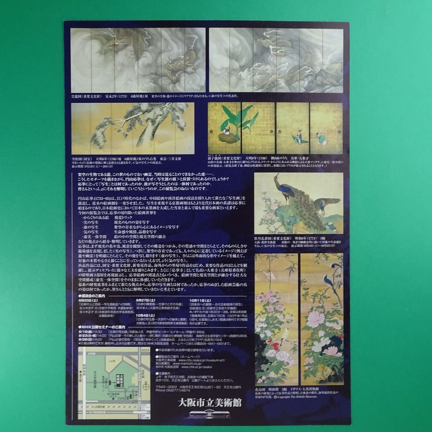 Maruyama Okyo 2003 Special Exhibition Chirashi A4 Osaka Japan Shaseiga Challengi