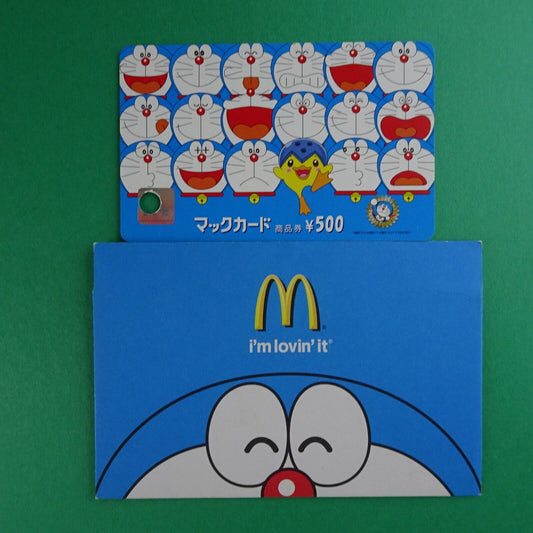 Doraemon 2011 Fujiko Pro. MacDonald gift card Used balance 0 & sleeve Japanese