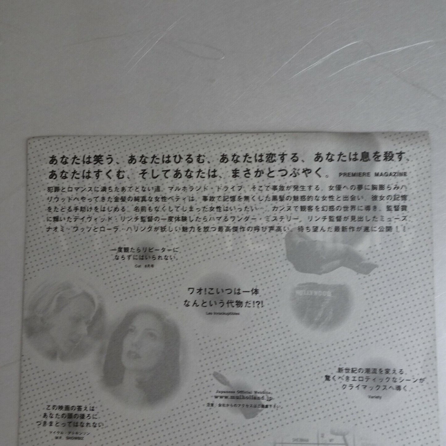David Lynch MULHOLLAND DRIVE 2001 Movie Japanese Flyer Chirashi B5 54th Cannes