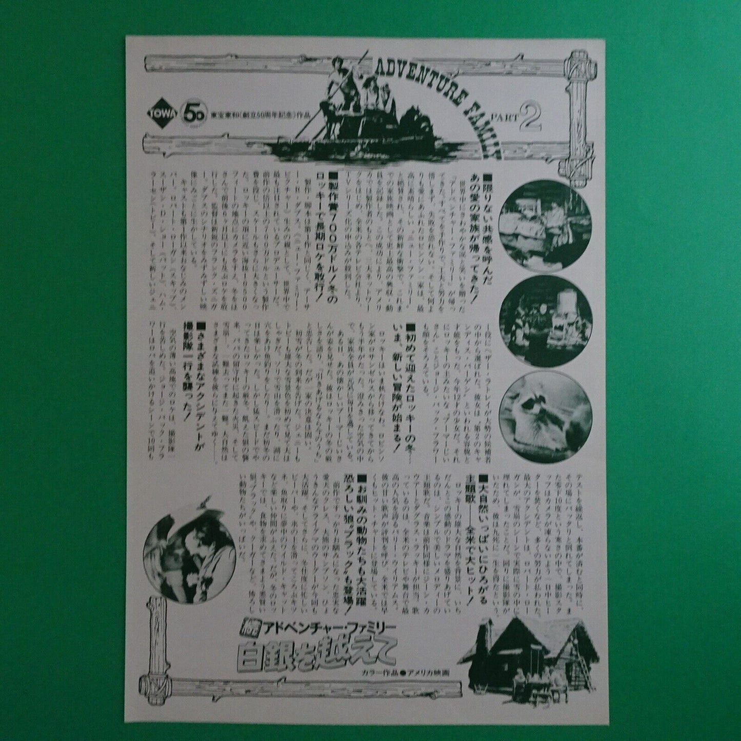 The Further Adventures of the Wilderness Famiy 1978 Movie B5 CHIRASHI mini poste
