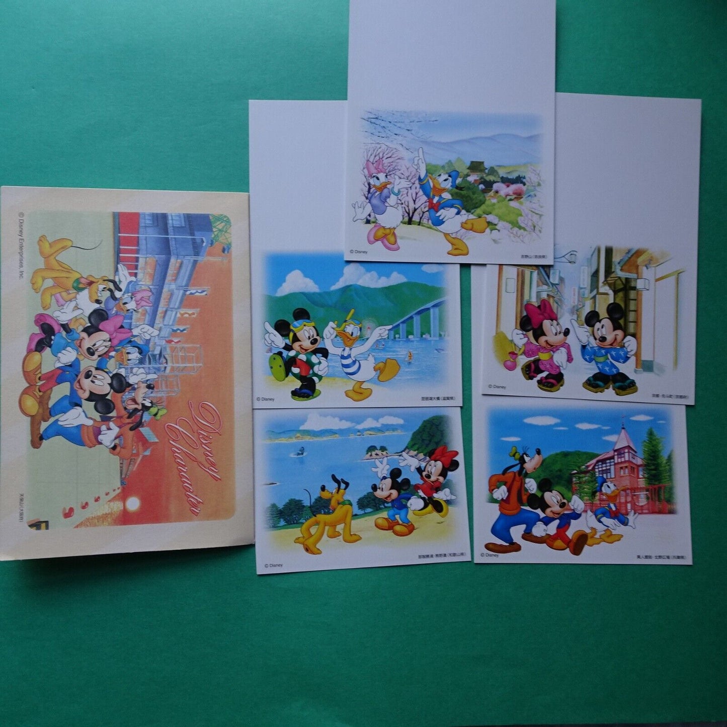 DISNEY character picture postcard 5 piece set in sleeve Osaka regional 1994-
