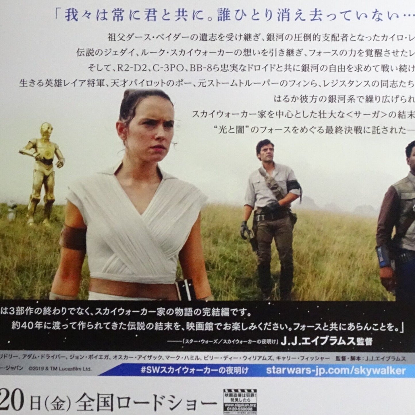 Star Wars The Rise of Skywalker 2019 Japan Movie chirashi Daisy Ridley Black