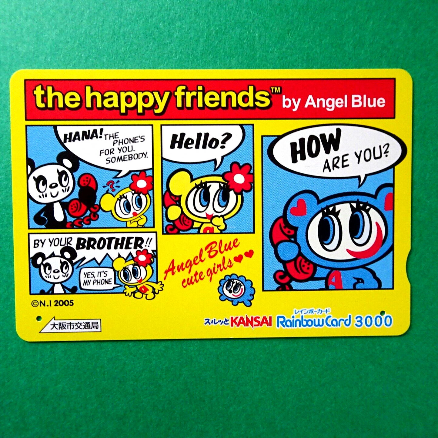RAINBOW Card Angel Blue  2005 Narumiya Used Metro ticket prepaied Surutto Kansai