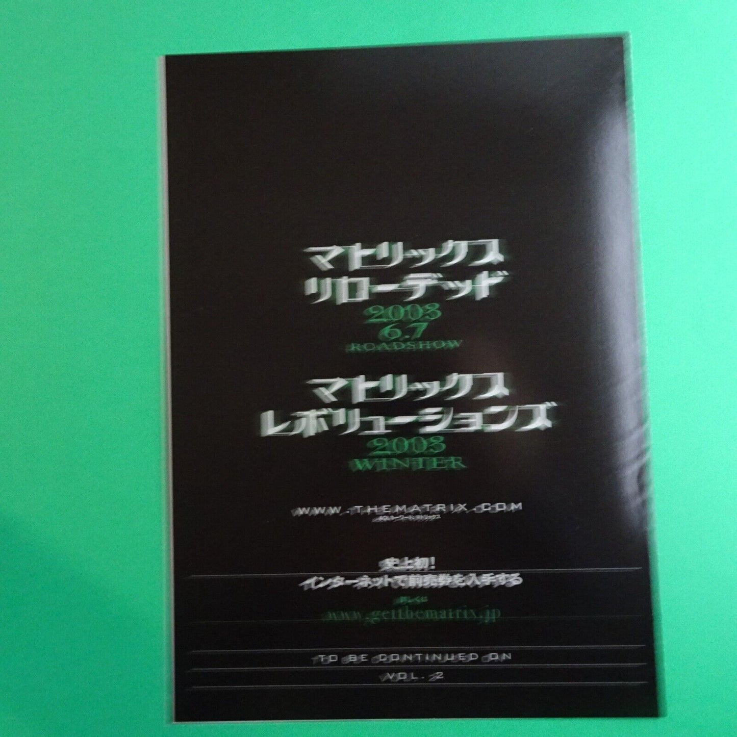 The Matrix Reloaded Revolutions 2003 Keanu Reeves Movie Japanese Flyer Chirashi