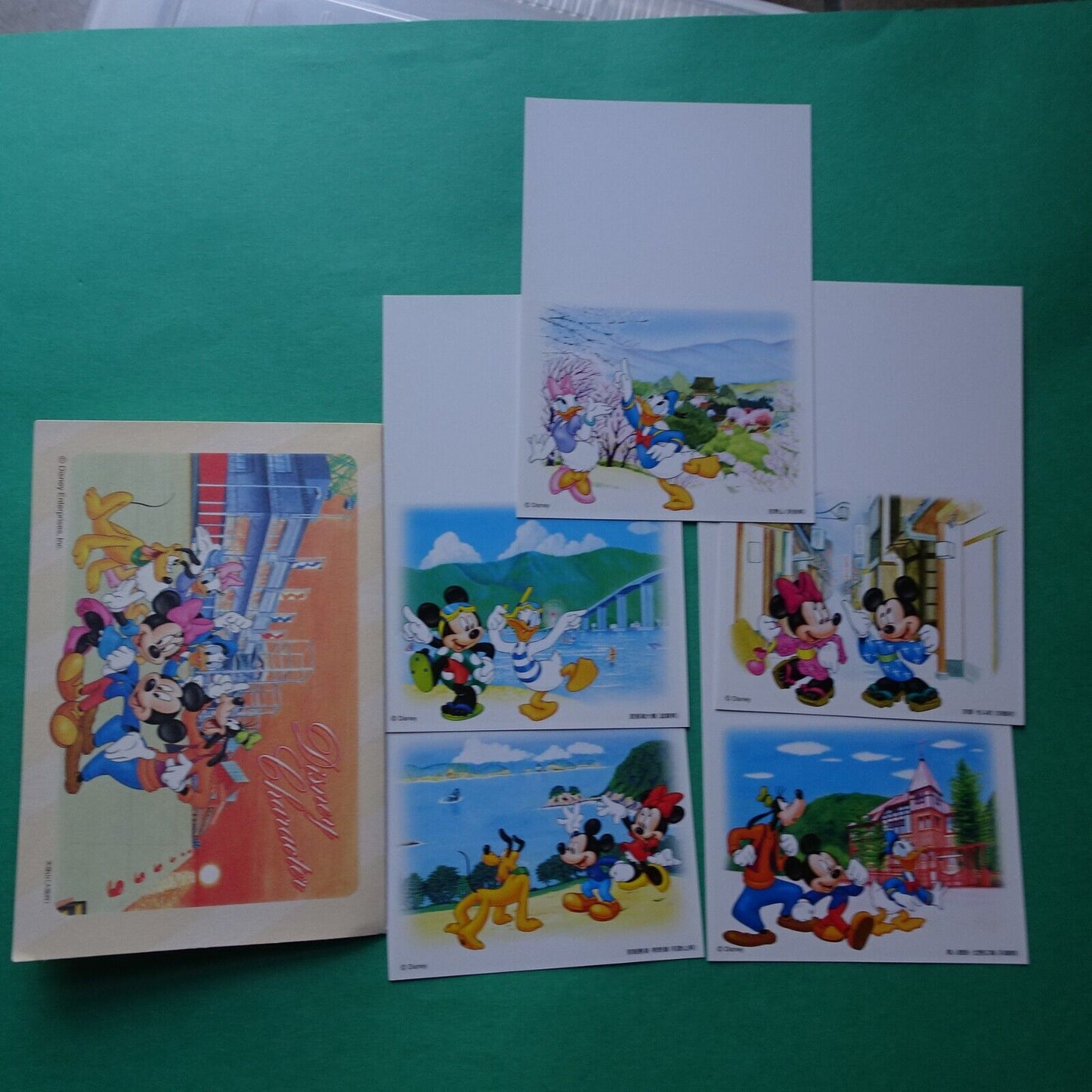 DISNEY character picture postcard 5 piece set in sleeve Osaka regional 1994-