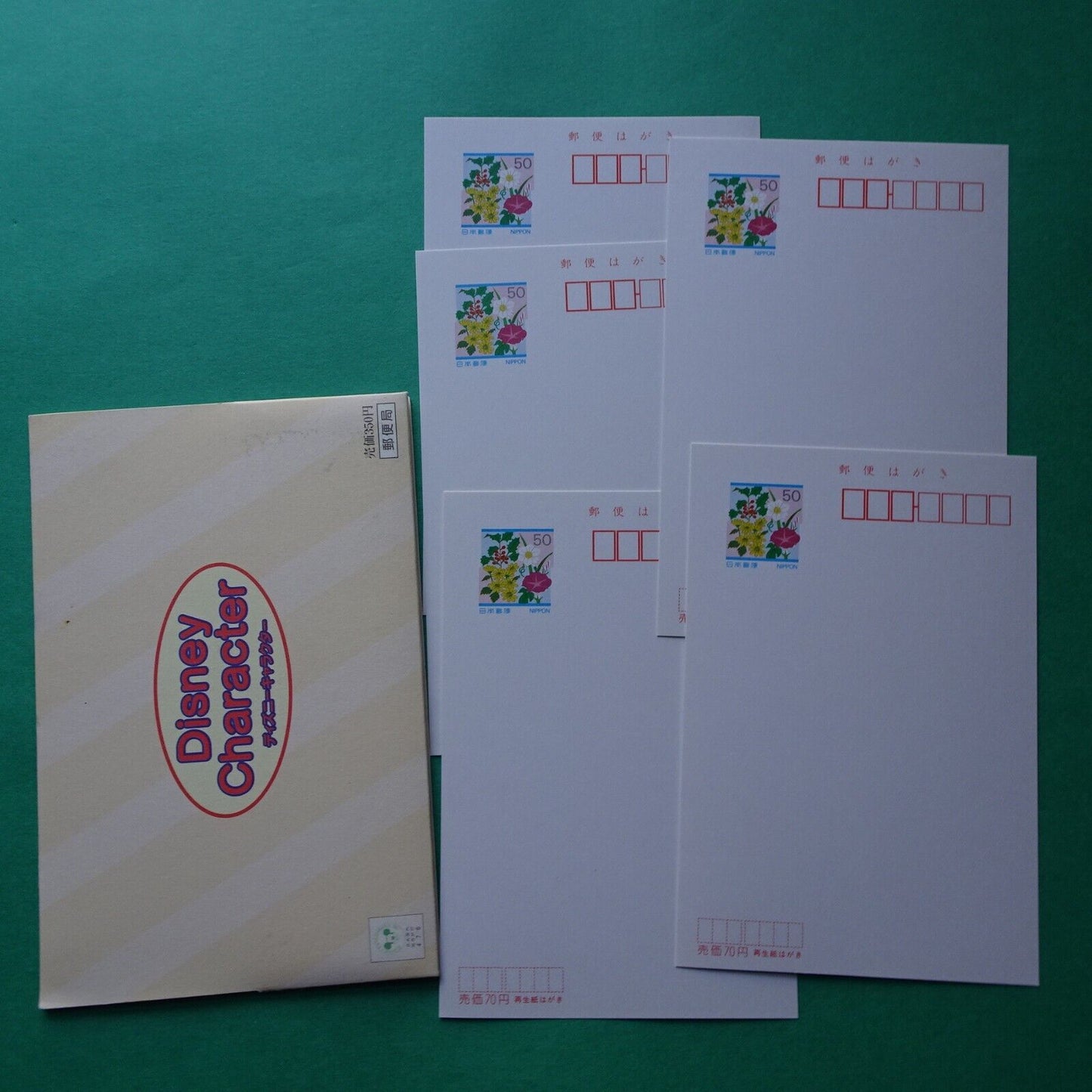 DISNEY character picture postcard 5 piece set in sleeve Osaka regional 1994-
