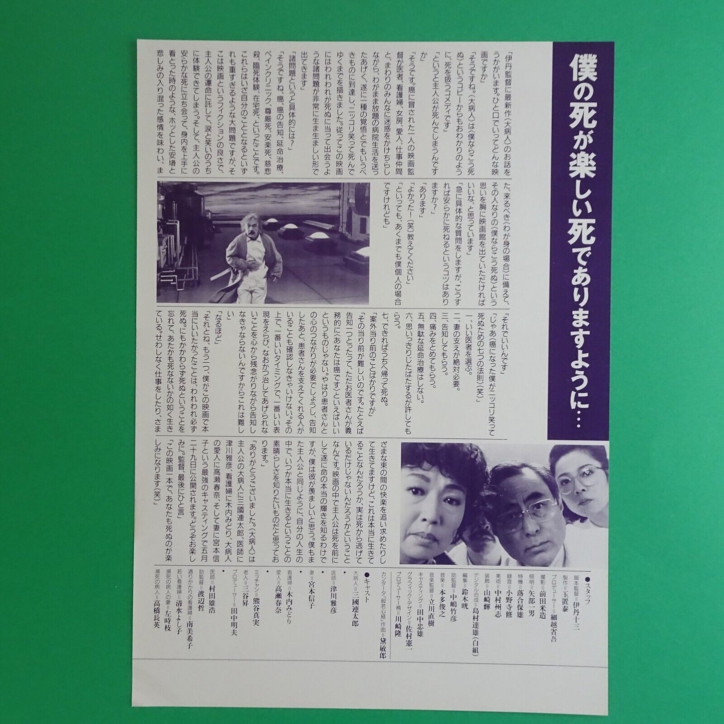 The Last Dance 1993 Itami Juzo Japanese Movie Flyer B5 CHIRASHI mini poster Miku