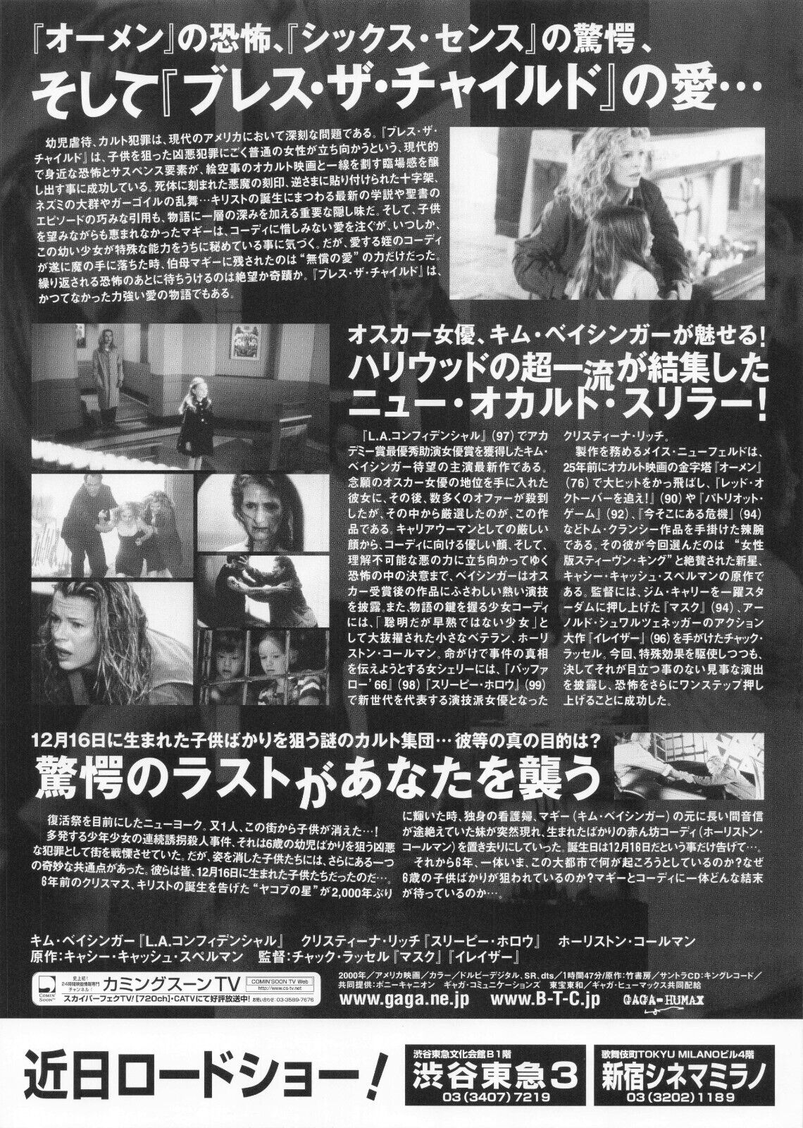 Kim Basinger Bless the Child 2005 movie Flyers B5 size chirashi Japan