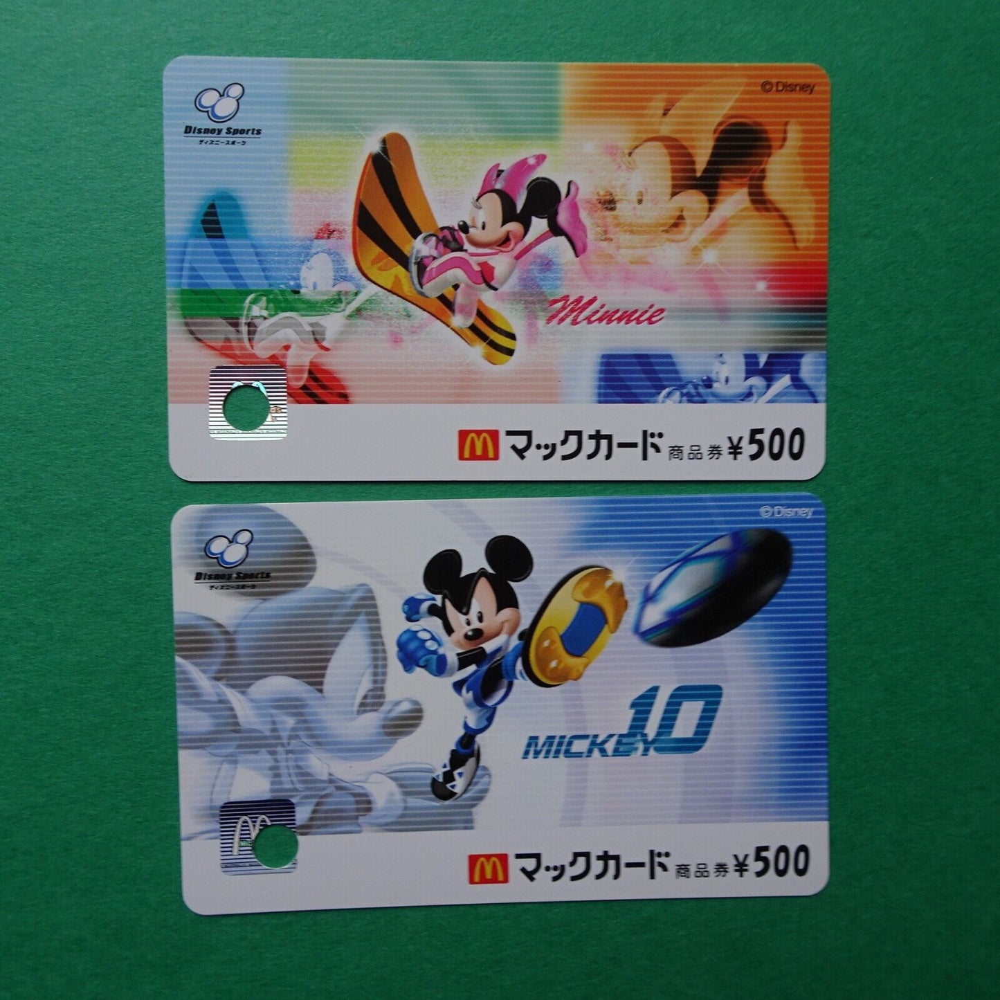 Disney Sports Mickey 10 Minnie 2019 MacDonald Japan gift card Used balance 0