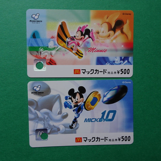 Disney Sports Mickey 10 Minnie 2019 MacDonald Japan gift card Used balance 0