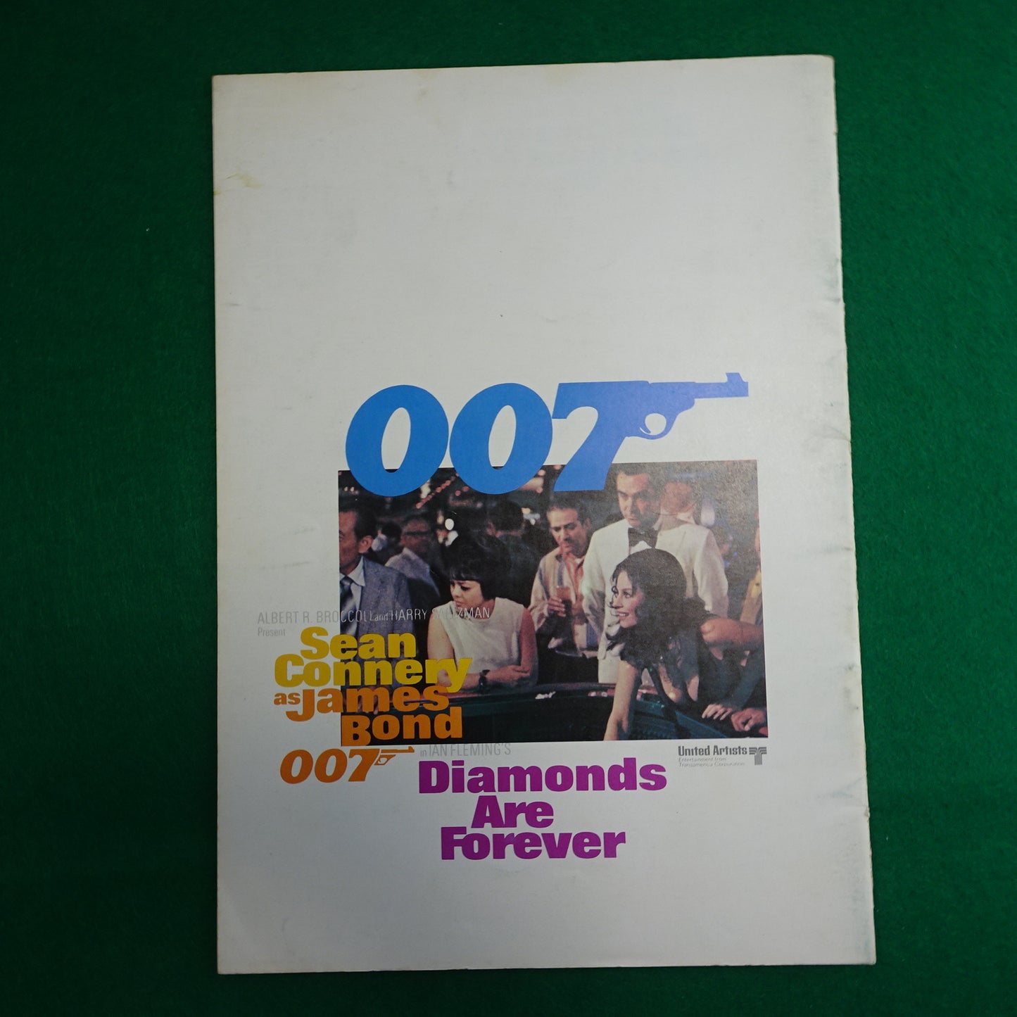 Program 007 Diamonds Are Forever Japan Movie 1971 Sean Connery Guy Hamilton A4 size VG
