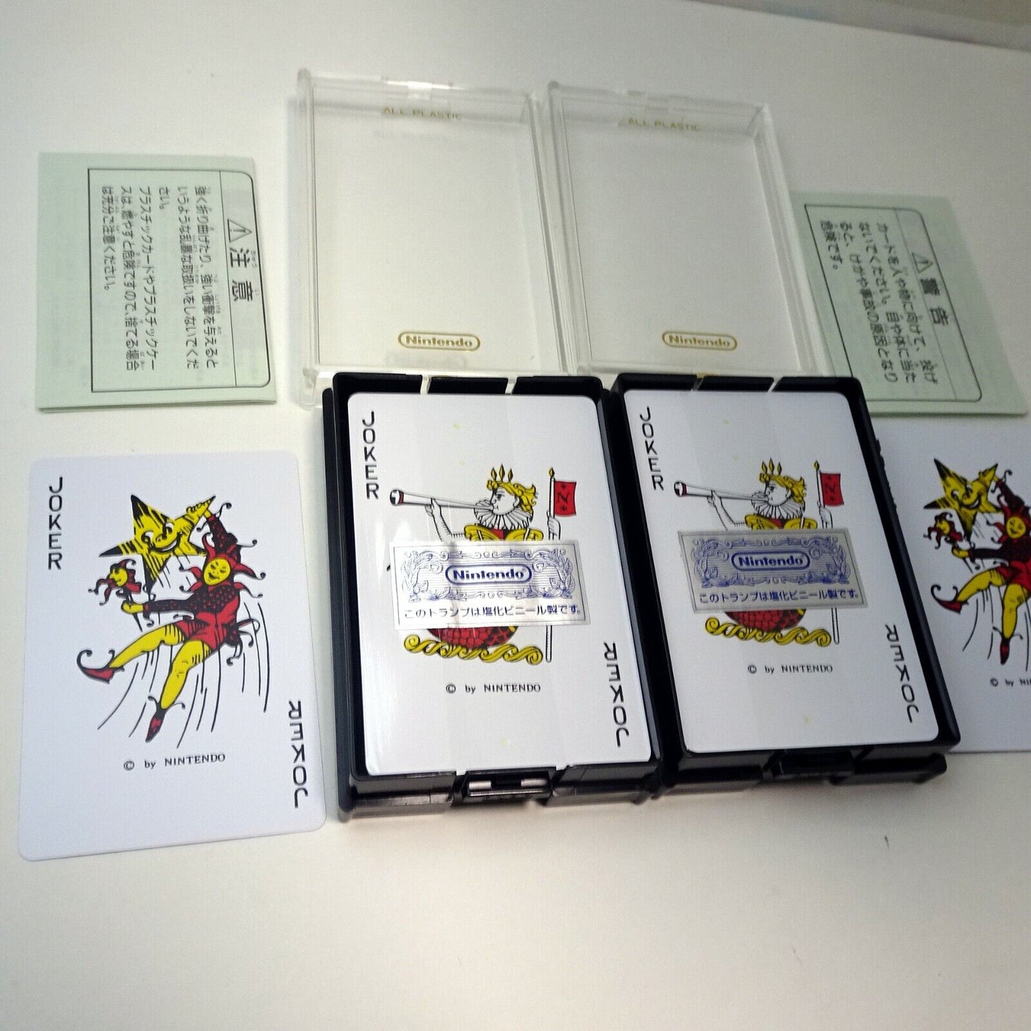 NINTENDO 100% Plastic PLAYING CARDS NAP631 VINTAGE w/ case and sheet lot 2