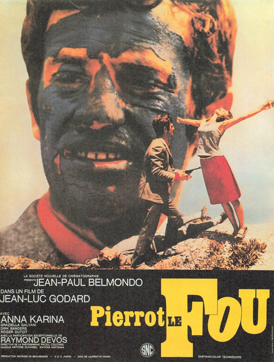 Pierrot Le Fou Jean-Luc Godard Movie Japan Flyer B5  CHIRASHI mini poster 1993