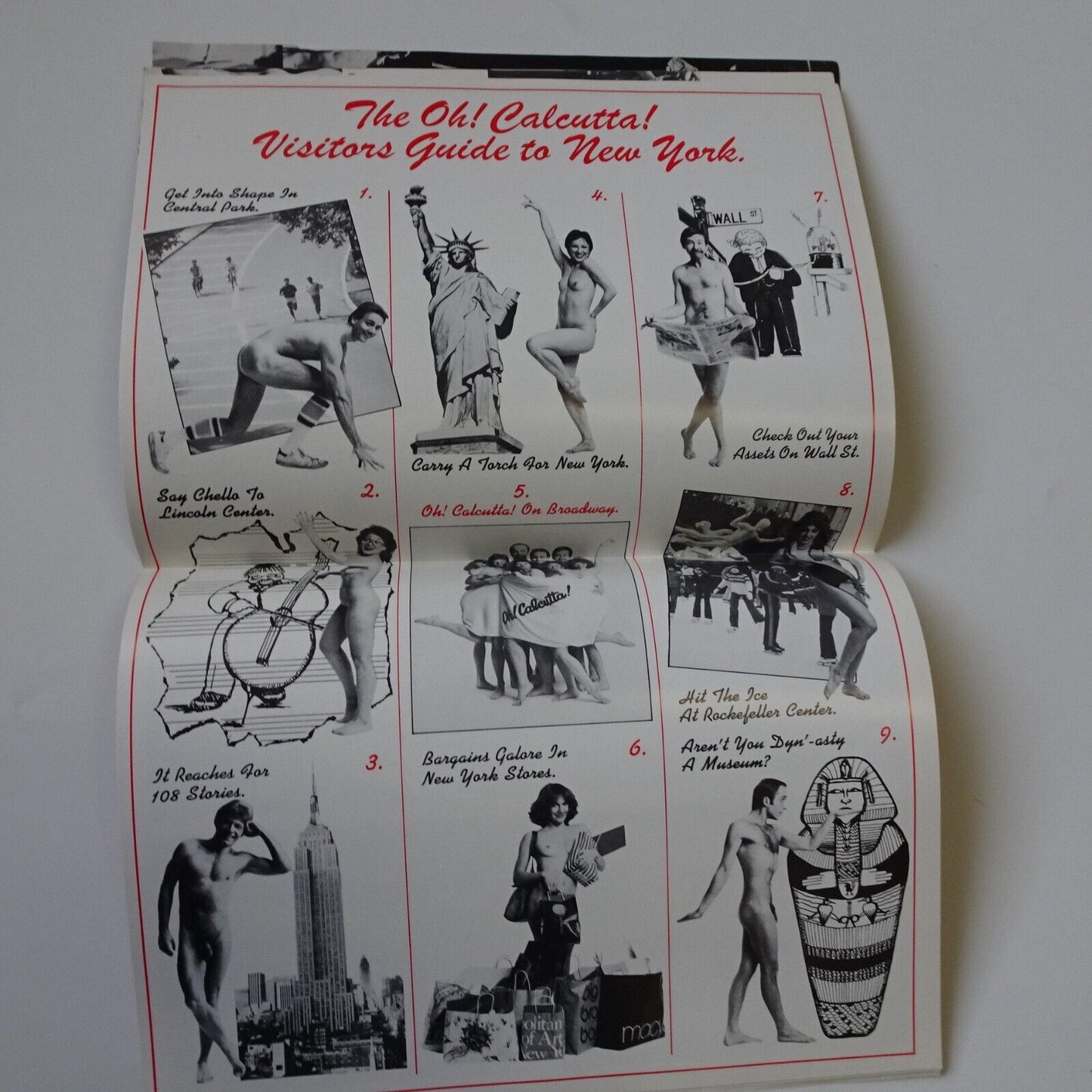 OH! CALCUTTA! Broadway Show Tour Souvenir Program 1982 NY Red  30 x 23 cm p.32