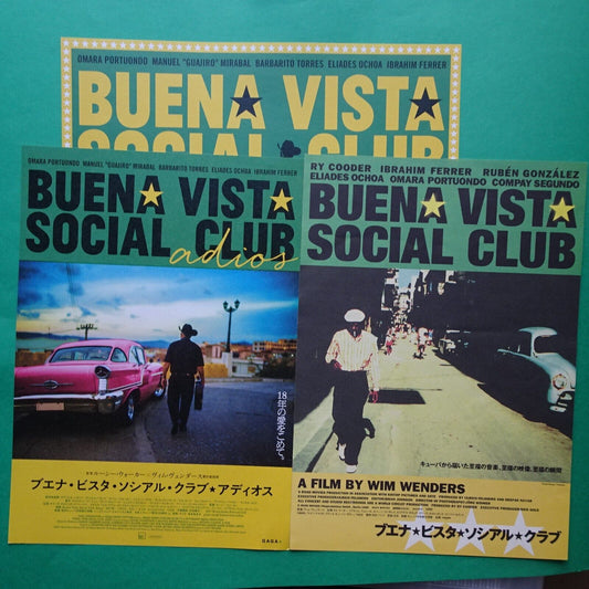 Buena Vista Social Club 1999 Adios 2017 x2 Flyer B5 chirashi Japan Wim Wenders