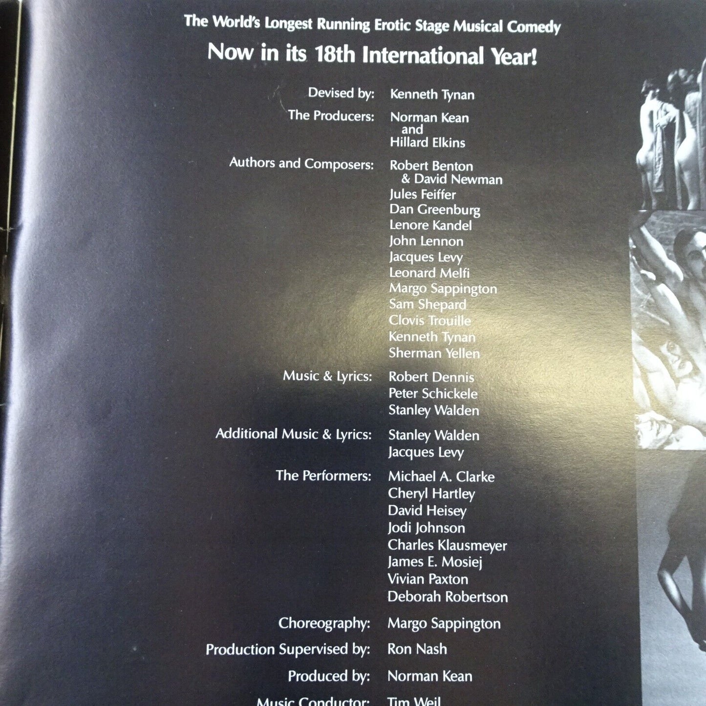 OH! CALCUTTA! Broadway Show Tour Souvenir Program 1982 NY Red  30 x 23 cm p.32